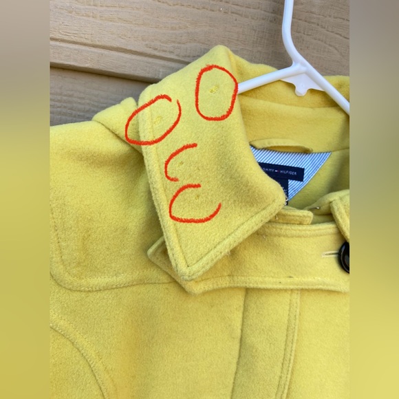 Tommy Hilfiger Yellow Wool Blend Pea Coat Jacket - Picture 13 of 15